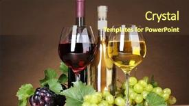  Presentation with glass bottle packaging - Slide set having glasses of wine bottles background and a tawny brown colored foreground