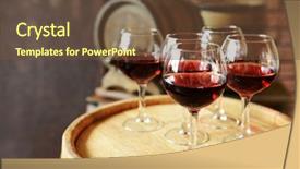  Presentation with wine tasting - Slides with glasses of wine in cellar background and a tawny brown colored foreground