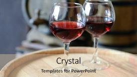 Presentation with barrels - Cool new presentation theme with glasses of wine in cellar backdrop and a lemonade colored foreground