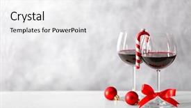 Presentation with accessories - Presentation featuring glasses of wine with christmas background and a white colored foreground