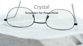 Presentation with book glasses - PPT layouts having glasses on a book background and a white colored foreground