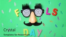  Presentation with funny - Colorful slides enhanced with glasses on color background 1st backdrop and a seafoam green colored foreground