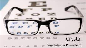  Presentation with eye care - Presentation featuring glasses on eye chart close background and a lemonade colored foreground