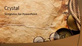  Presentation with compass - Presentation theme with glasses on old paper background and a coral colored foreground