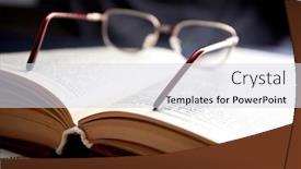  Presentation with book glasses - Slide set featuring glasses-on-the-book-pages background and a light gray colored foreground