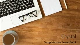  Presentation with business plan - Beautiful theme featuring glasses on the notebook on the table concept of plan business working backdrop and a red colored foreground