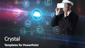  Presentation with social media - Slides with organize lifesize projected social media background and a tawny brown colored foreground