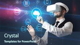  Presentation with knowledge sharing innovation social media - Cool new theme with organize lifesize projected social media backdrop and a  colored foreground