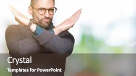  Presentation with elegant man in glasses optics - PPT theme consisting of glasses over isolated background rejection background and a  colored foreground