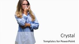  Presentation with bad breath - Presentation design featuring glasses over isolated background smell background and a white colored foreground