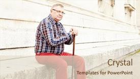  Presentation with wooden stick - Presentation design having glasses plaid shirt wooden walking background and a lemonade colored foreground