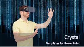  Presentation with entertainment - PPT layouts consisting of glasses playing game over binary background and a  colored foreground