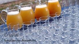  Presentation with catering - Cool new presentation theme with glasses-texture-on-a-table backdrop and a light blue colored foreground