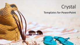  Presentation with beach bag - Slide deck having glasses towel and flip flops background and a white colored foreground