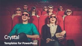  Presentation with glasses - Slides featuring glasses watching movie in cinema background and a tawny brown colored foreground