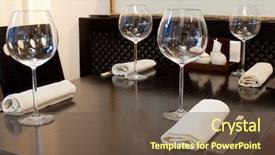  Presentation with japan sushi - Presentation theme featuring glasses wine on table background and a tawny brown colored foreground