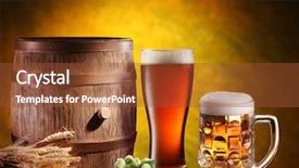  Presentation with beer - Slide deck featuring glasses with a wooden barrel background and a tawny brown colored foreground