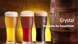  Presentation with beer bar pub tap counter - Beautiful theme featuring young fitness male exercise with kettle bell - kettlebell swing backdrop and a violet colored foreground