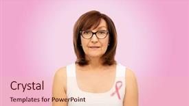  Presentation with pink ribbon breast awareness - Amazing PPT theme having glasses with breast cancer awareness backdrop and a lemonade colored foreground