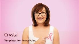  Presentation with pink ribbon breast awareness - Slide set consisting of glasses with breast cancer awareness background and a lemonade colored foreground