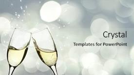  Presentation with champagne - Amazing presentation having glasses with champagne against holiday backdrop and a sky blue colored foreground