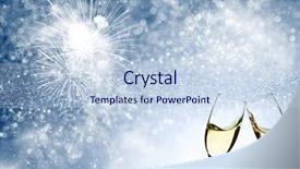  Presentation with new year - Amazing PPT theme having glasses with champagne against holiday backdrop and a  colored foreground