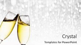  Presentation with champagne - Beautiful presentation theme featuring glasses with champagne on light backdrop and a white colored foreground