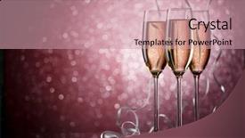  Presentation with pink sparkle - Audience pleasing PPT layouts consisting of glasses with champagne on pink backdrop and a coral colored foreground