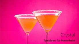  Presentation with sugar beverages - Slide set enhanced with glasses-with-cocktail-and-sugar background and a coral colored foreground