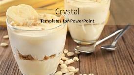  Presentation with pudding - Beautiful PPT layouts featuring glasses with delicious banana pudding backdrop and a lemonade colored foreground