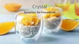  Presentation with pudding - Audience pleasing PPT layouts consisting of glasses-with-delicious-chia-seed backdrop and a yellow colored foreground