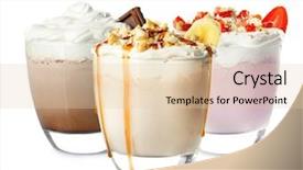  Presentation with yogurt fruits milk shake - Slide deck featuring glasses with delicious milk shakes background and a lemonade colored foreground