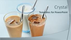  Presentation with protein - Amazing slide deck having glasses with different protein shakes on table backdrop and a lemonade colored foreground