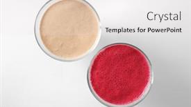  Presentation with smoothies - PPT theme enhanced with glasses with different smoothies on white background background and a white colored foreground