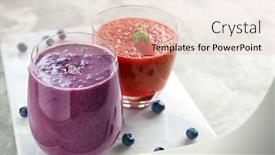  Presentation with smoothies - Cool new presentation theme with glasses with different smoothies backdrop and a lemonade colored foreground