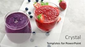  Presentation with smoothies - Slide set consisting of glasses-with-different-smoothies background and a light gray colored foreground