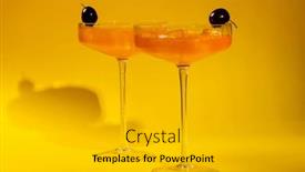  Presentation with beverages - PPT theme having glasses-with-drinks-and-cherry background and a  colored foreground