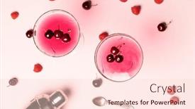  Presentation with beverages - Presentation theme having glasses-with-drinks-and-fruits background and a lemonade colored foreground