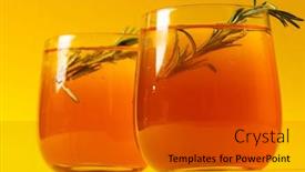  Presentation with beverages - Slides featuring glasses-with-drinks-and-thyme background and a dark gray colored foreground