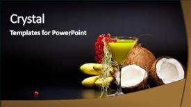  Presentation with juices - PPT theme consisting of glasses with fresh organic vegetable and fruit juices detox diet background and a wine colored foreground