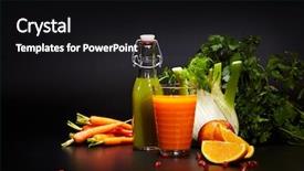  Presentation with detox - Colorful PPT theme enhanced with glasses with fresh organic vegetable backdrop and a black colored foreground