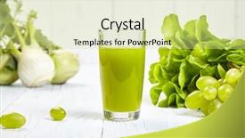  Presentation with juices - Amazing slides having glasses with fresh vegetable juices isolated on white table detox diet backdrop and a soft green colored foreground