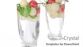  Presentation with melon - PPT layouts having glasses with melon ball drink on white background background and a white colored foreground