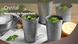  Presentation with mint - Amazing presentation having glasses-with-mint-julep backdrop and a violet colored foreground