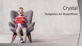  Presentation with popcorn - Cool new presentation theme with glasses with popcorn in cinema backdrop and a light gray colored foreground