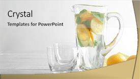  Presentation with water jug - Amazing theme having glasses with refreshing lemon water backdrop and a white colored foreground