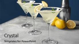  Presentation with lemon - PPT theme enhanced with glasses with tasty lemon drop background and a light gray colored foreground