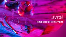  Presentation with fruit cocktail - Slides consisting of glasses-with-water-and-fruit background and a violet colored foreground