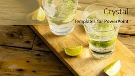  Presentation with beverage - Theme featuring glasses-with-water-and-limes background and a yellow colored foreground