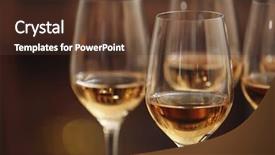  Presentation with wine - PPT theme enhanced with glasses with white wine background and a tawny brown colored foreground